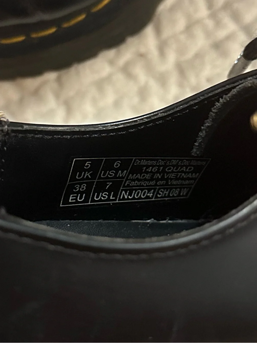 Platform Doc Martens Lace-Up Shoes with Yellow Stitching
